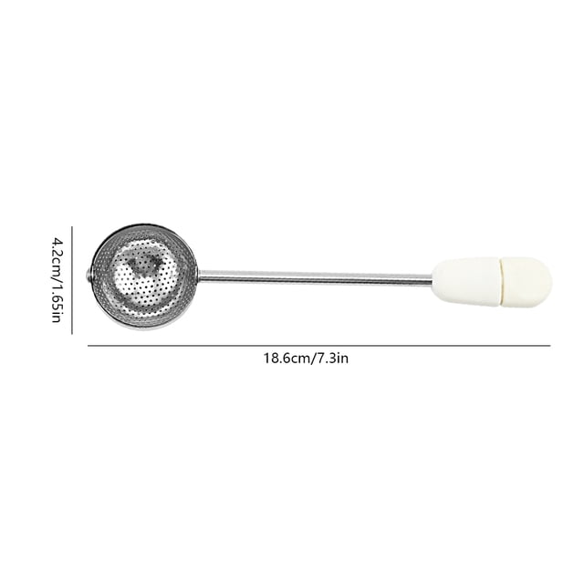 Stainless Steel Rotatable Tea Infuser Polished Washable Portable Reusable Reusable Mesh Strainer Indoor Kitchen Filter Kitchenware White