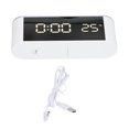 thumbnail image 1 of LED Alarm Clock Household Multifunctional Touch Screen Alarm Clock Indoor Temperature Meter Thermometer with USB Cable, 1 of 4