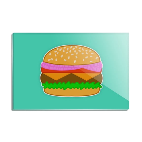 Simple Summer Hamburger Rectangle Acrylic Fridge Refrigerator Magnet