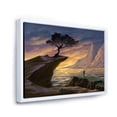 thumbnail image 3 of Designart 'Tree On A Sea Cliff At Evening Light' Lake House Framed Canvas Wall Art Print, 3 of 5