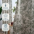 thumbnail image 3 of Curtainking Blackout Curtains for Bedroom Thermal Curtains Floral Patterned Living Room Vintage Country Curtain,84 inch 2 Panels,Dark Grey, 3 of 9
