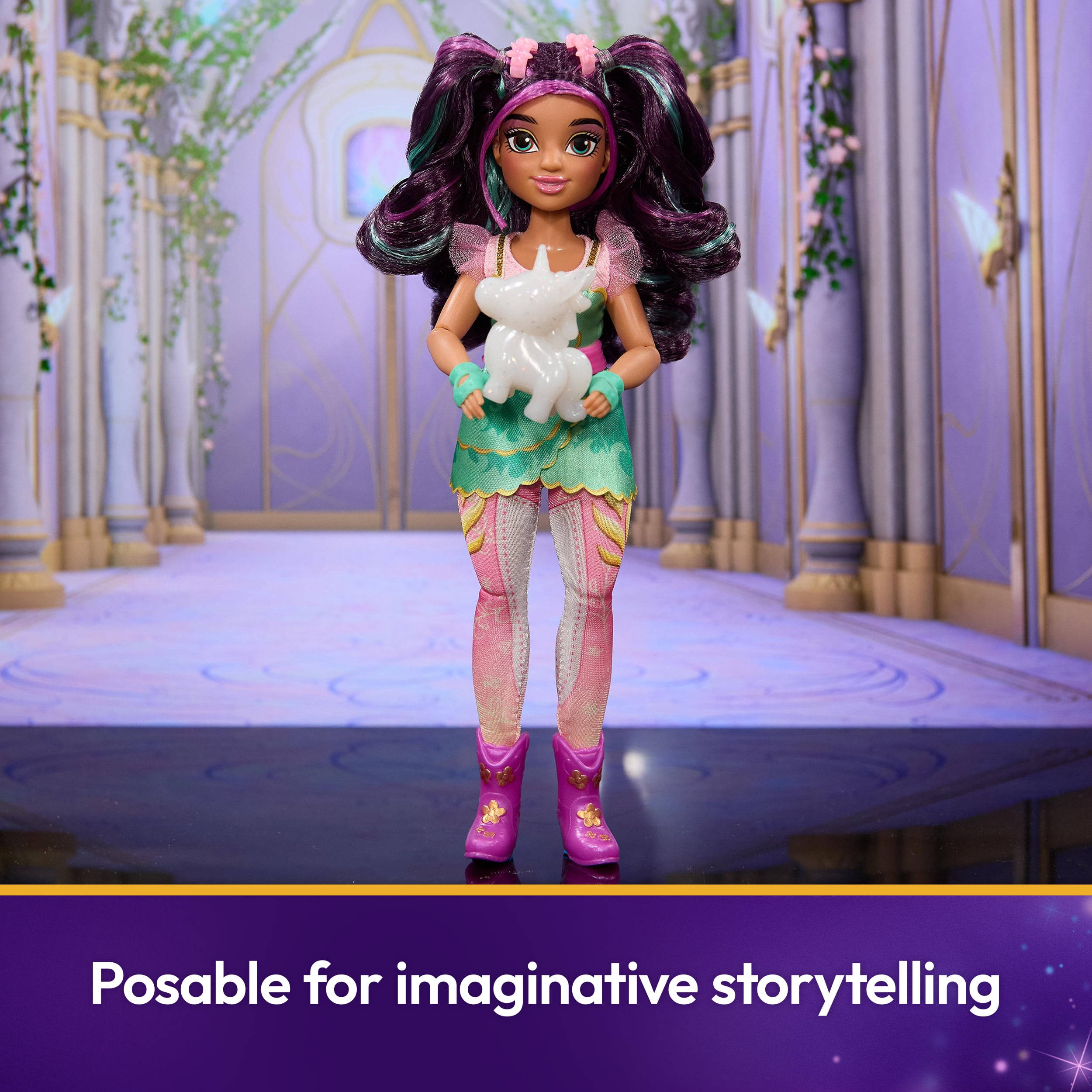 Unicorn Academy, Poupée Ava Power of Friendship avec peluche et 7 accessoires, 24 cm, poupées et licornes pour filles à partir de 4 ans