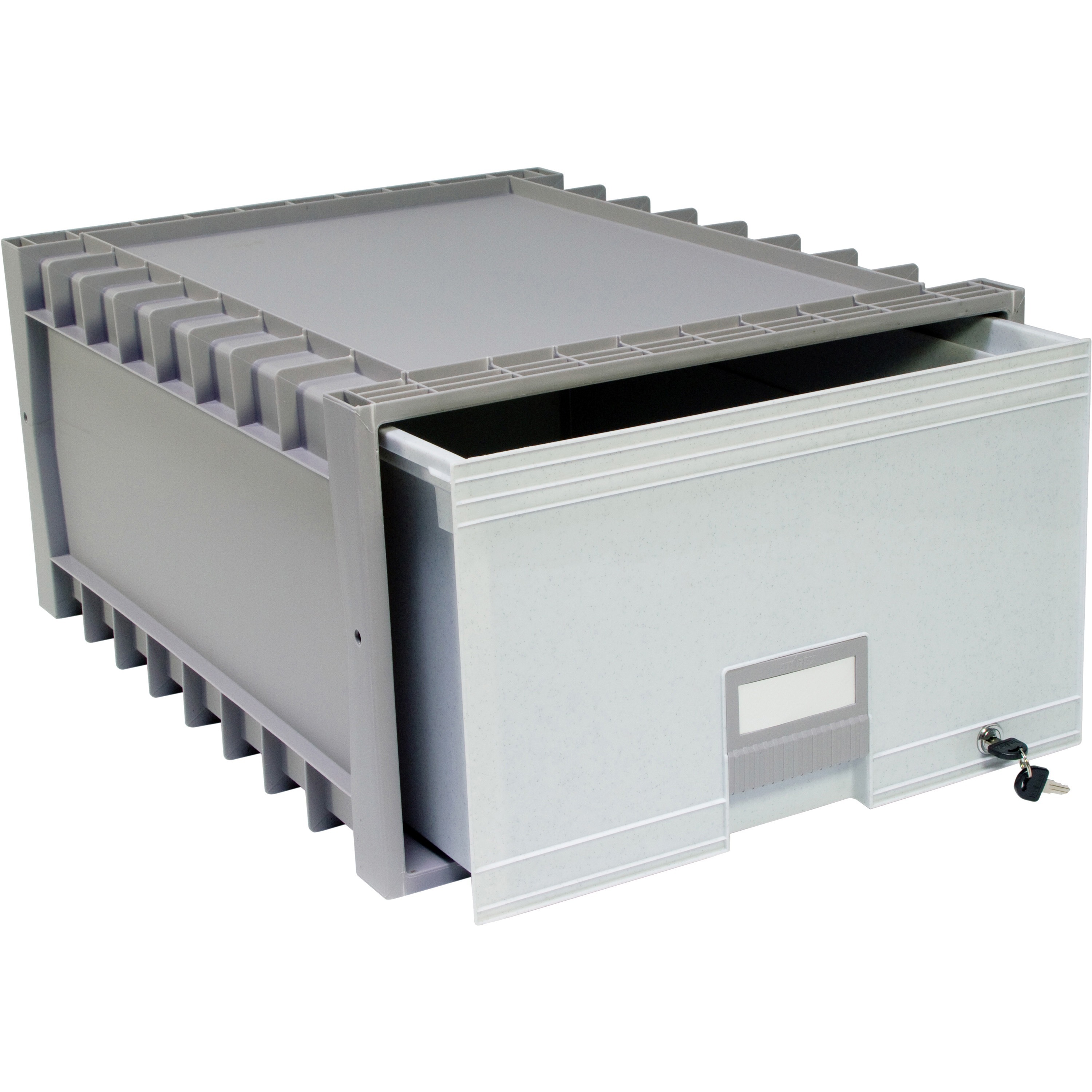Storex Plastic Archive Drawer with Lock, Holds Legal Size Hanging