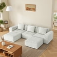 thumbnail image 4 of Modern Simple Fabric Three-Seat Sofa 118-inch with Soft Cushions, 4 of 8