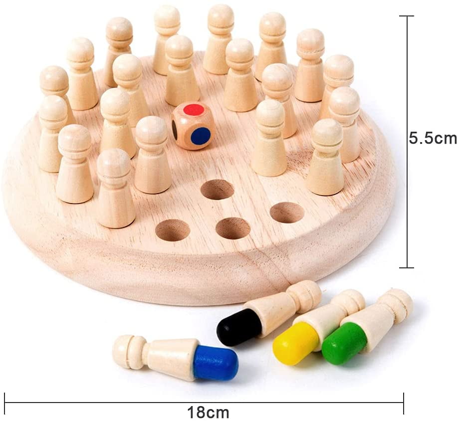 Artrylin Wooden Memory Matchstick Chess Game, Intelligent Logic Game