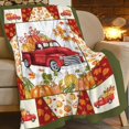 thumbnail image 6 of Fall Autumn Blanket Truck Pumpkin Throw Blanket Thanksgiving Day Gifts Flannel Blanket Plush Lightweight Soft Cozy Warm Fuzzy Fleece Fall Pumpkin Bedroom Decor for Woman Men Couch Bed Sofa 80"X60", 6 of 6