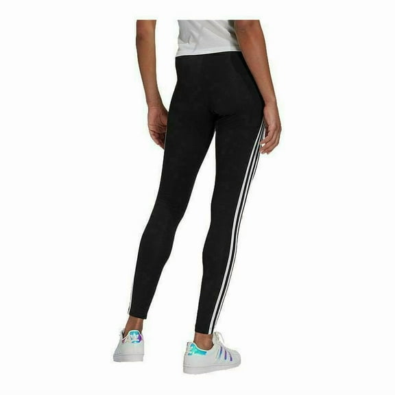 Adidas Originals H09426 Women Black Cotton Pull On Classic 3-Stripes Tights AC84 (Regular,S)