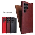 thumbnail image 2 of Flip Leather Case for Samsung Galaxy S25 Ultra - Top & Bottom Opening Design - Full Protection - Multiple Color Options (Black,for Galaxy S25 Ultra), 2 of 6