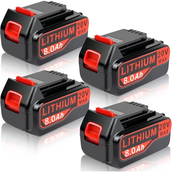 8.0Ah 4Pack 20V LB2X4020 Lithium Battery Replacement for Black and Decker 20V Lithium Battery LB2X4020 LB2X4020-OPE LBXR20