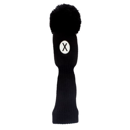 JEF World of Golf Champ Tour Black Knit Golf Club Head Cover Large
