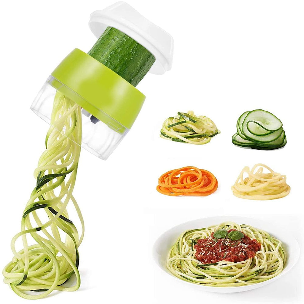 Spiralizer Vegetable Slicer 4 in 1 Zucchini Spaghetti Maker with Container 