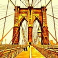 thumbnail image 1 of Stylized Brooklyn Bridge II - 12" x 12" Art Print, 1 of 1
