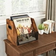 thumbnail image 3 of Vinyl Record Storage, Record Box Case Crate, Vinyl Record Album Holder, Desktop Metal & Wooden LP Record Crate, Holds up to 60 Records（Patent No.D1024563, 3 of 6