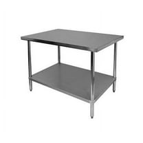 24" x 48" x 35", 430 stainless steel worktable, flat top, comes in set