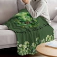thumbnail image 5 of Throw Blanket Fleece Throw Blanket 40x50in, St. Patrick'S Day Hat Shamrock Gradient Soft Lightweight Bed Blankets Dark Green Vintage Linen Fuzzy Couch Blankets for All Season, 5 of 9
