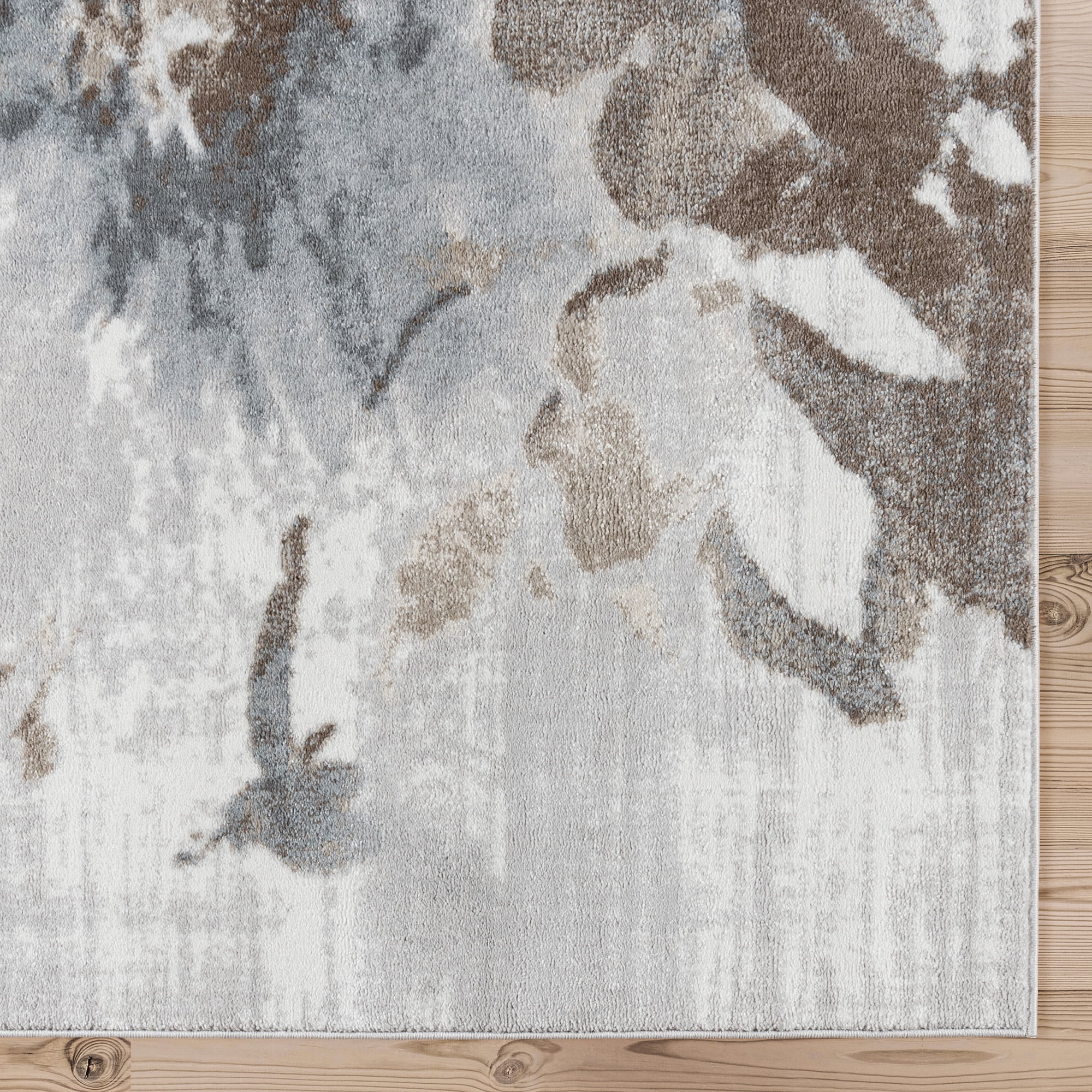 Gertmenian Alor Anat Casual Floral Beige/Gray/Ivory Polypropylene Indoor Area Rug, 8x10