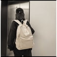 thumbnail image 2 of Mochila escolar ligera para mujeres y hombres, mochila informal de viaje para ordenador portátil, mochilas universitarias y secundarias, color beige, 2 of 5