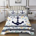 thumbnail image 1 of Erosebridal Colorful Anchor Print Coverlet Set King, Nautical Bedding Set 3-Piece, 1 of 5