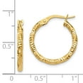 thumbnail image 4 of 14K Yellow Gold Earring Hoop Women'S 19 mm 2 Polished And Textured Earrings, 4 of 4