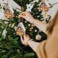 thumbnail image 5 of dajkiuy Christmas Wooden Ornaments, Light up Wood Hanging House Xmas Tree Pendant for Holiday Home Party Decoration, 5 of 6