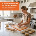 thumbnail image 3 of REGALWOVEN 3 Pcs Silicone Pastry Mat, Non Stick Baking Mat with Measurements, Heat Resistant Dough Rolling Baking Sheet Thin Orange 16.5x11.6in, 3 of 5