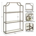 thumbnail image 3 of Kate and Laurel Ciel Three-Tiered Wall Shelf, 21 x 30, Bronze, Decorative Floating Shelf Storage and Wall Organizer for Over Toilet Storage Bathroom Display, 3 of 9