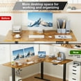 thumbnail image 6 of Homall 63in Wide L-shaped Electric Sit-Stand Desk Lifting Range 28~46in Height Gear Memory Ergonomics Standing Desk Height Adjustable Computer Desk, Brown, 6 of 7