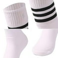 thumbnail image 3 of (Price/2 pairs)Toptie 2 Pack Classic Triple Stripes Tube Socks, Football Soccer Knee High Socks for Sports and Daily Use-Orange Stripe+White, 3 of 4