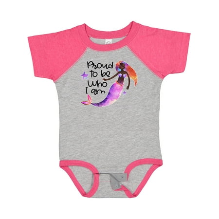 

Inktastic Black History Month Proud to Be Who I Am Mermaid Gift Baby Boy or Baby Girl Bodysuit
