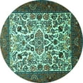 thumbnail image 1 of Ahgly Company Indoor Round Persian Turquoise Blue Traditional Area Rugs, 3' Round, 1 of 4