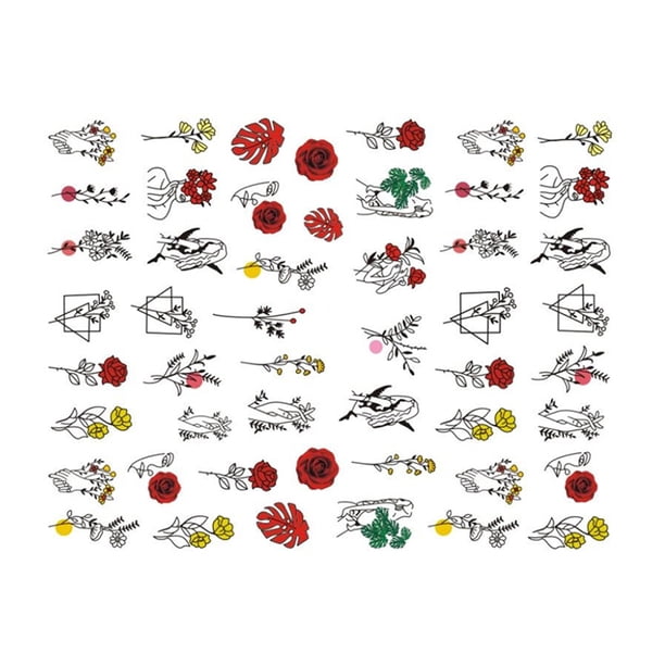 Seitruly Pegatinas para uñas, calcomanías en relieve 3D, impresión de deslizadores de belleza para manicura, decoración DIY, adhesivo, accesorios de Juegos de manicura WG469 Seitruly CE012223-04B