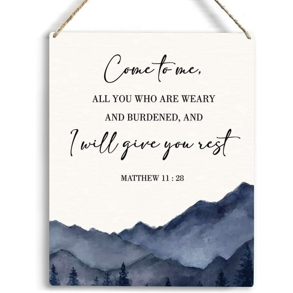 Christian Wall Decor Come To Me All You Who Are Weary Matthew 1128 Inspirational Religious Gifts Nursery Decor Christian Bible Verse Wall Art Wooden Hanging Sign for Home Decor 8x10 Inch