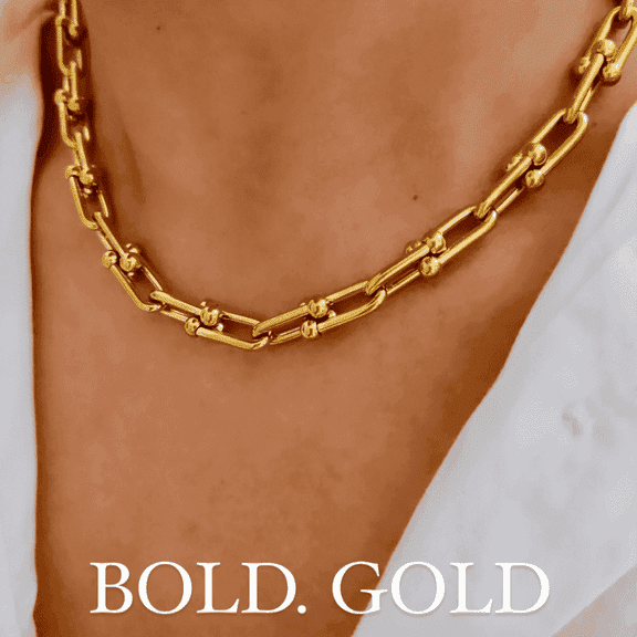 18K Gold Chain Necklace for Women, Best Trending Trendy Gold Chain Necklace Gift for Women, Lady, Mother, Wife, Mason & Madison Co.