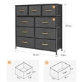 thumbnail image 4 of Pellebant 9 Drawers Fabric & Steel Extra Wide Dresser Storage Tower in Gray, 4 of 8