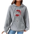 thumbnail image 1 of Timegard Hoodies for Women Christmas Print Plus Size Drawstring Sweatshirts Pullover Comfy Long Sleeve Tops, 1 of 4