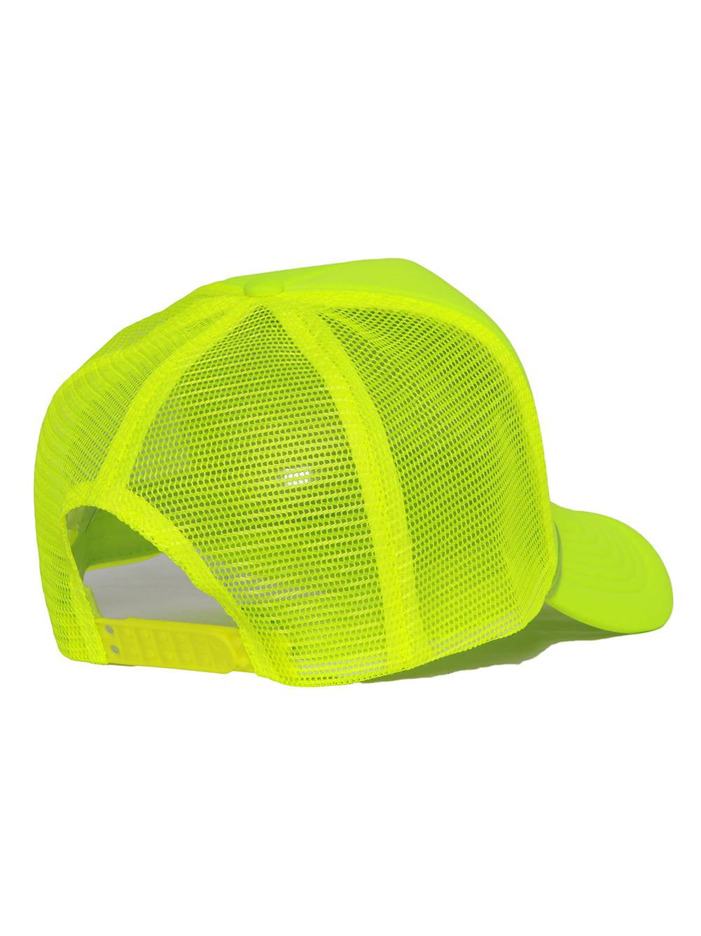 Structured Trucker Mesh Neon Neon Yellow Hat-