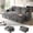 Dark Grey-3 seat, variant on Ucloveria 63 Inch Sleeper Sofa Bed, 4 in 1 Pull Out Couch Bed with Adjustable Backrest, Small Loveseat with Wide Armrest USB Charging Side Pockets Cup Holders Tool Free Assembly, Grey Chenille
