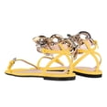 thumbnail image 4 of FSJ Women Graceful Flat Sandals Open Toe Thin Strap Gold Chain Ankle Strap Sandals Casual Summer Comfort Daily Work Party Shoes Size 8 Yellow, 4 of 4
