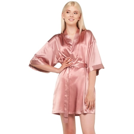 Turquaz Women s Bride Bridesmaids Silky Robe Satin Kimono Robes for Women Lingerie