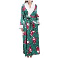 thumbnail image 5 of Womens Soft Pajama Clearance- Sexy Printed Silk Satin Bathrobes Plus Size Robe Sleepwear Green Size M, 5 of 7