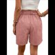 thumbnail image 3 of Pantalones Cortos de de Cintura Alta y Pierna con Bolsillos para Mujer, de Verano Rosa L, 3 of 7