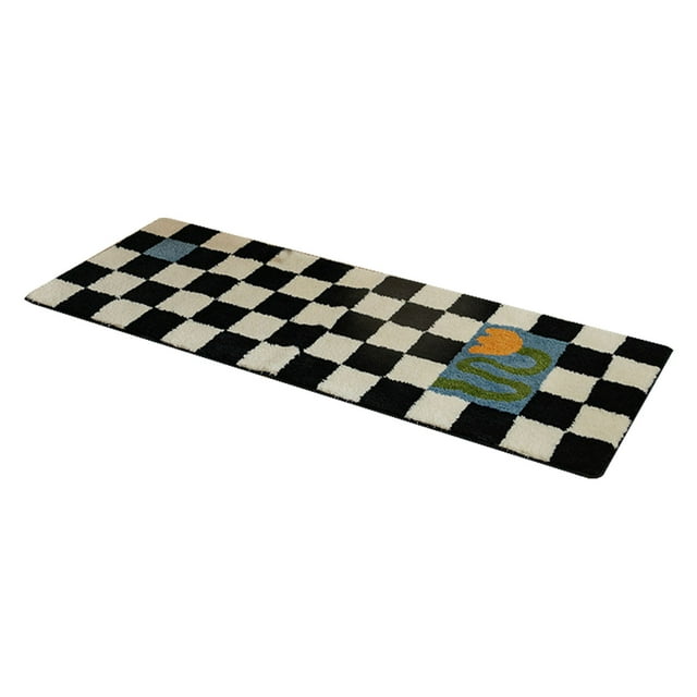 Rug, Simple Style Cute Carpet Polyester Short Plush Runner Mat Vintage Style Water Absorbent Resistant Runner Carpet with Fur