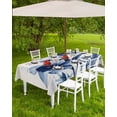 thumbnail image 4 of Fsddascl Blue Floral Spring Outdoor Tablecloth - 60x120 Inch Rectangle Dining Table Cover, Vintage Summer Botanical Art Waterproof Outdoor Table Cloth with Umbrella Hole & Zipper for Picnic/Patio, 4 of 7