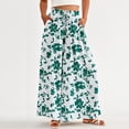 thumbnail image 6 of Lisingtool Pants for Women Sweatpants Women Flowy Pants for Women High Waisted Pants for Women Wide Leg Pants Summer Floral Solid Long Palazzo Pants Beach Trousers with Pocket Green, 6 of 8