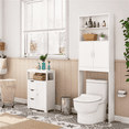 thumbnail image 3 of Yaheetech Free-Standing Toilet Storage with Doors, White, 3 of 10