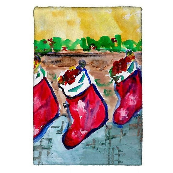 Betsy Drake KT279 Christmas Stockings Kitchen Towel