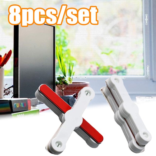 Neinkie 8Pcs Screen Window Installation Buckle Self-Adhesive Fixing Clips Adjustable Plastic Window Grids Snap Fastener for Kitchen, Bedroom, Office, Workshop, Living Room and Much More