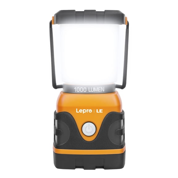 Lepro Camping Lantern, 1000 Lumen Camping Lights Battery Powered, Dimmable Warm White and Daylight Modes, Lantern and Flashlight for Power Cuts, Emergency Lighting, Hiking, Fishing, Tents，Orange