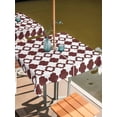 thumbnail image 2 of Outdoor Tablecloth with Umbrella Hole for Patio/Picnic/Party/Camping, Retro Boho Waterproof Table Cloth Square Cover Washable, Dark Red Geometric Pattern Rhombic Bohemia (60"x 60"), 2 of 8