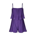 thumbnail image 4 of JINMGG Shorts for Women Clearance $5 Women's Sexy Sleeveless Suspender with Open Back Wide Leg Jumpsuit Shorts Dark Blue XXL, 4 of 6